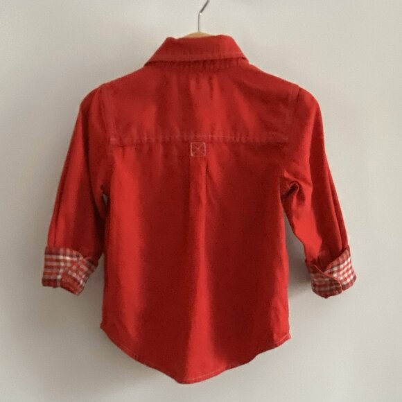 Old Navy Red Long-Sleeve Button-Down Shirt size 3T - Picture 7 of 11